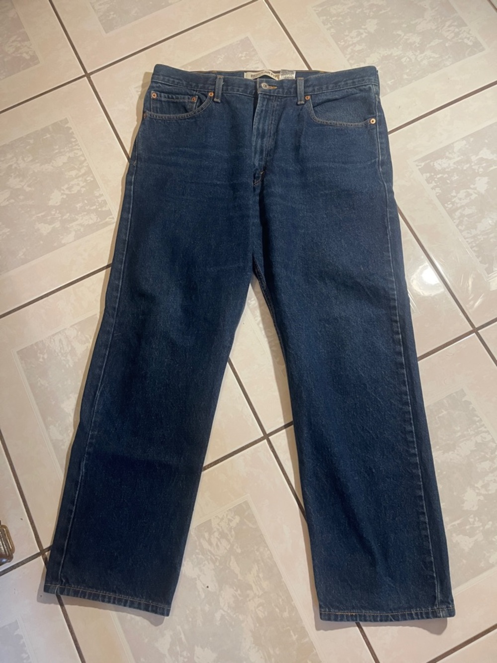 Levi's 505 Men's Straight Jeans in Dark Blue Denim
